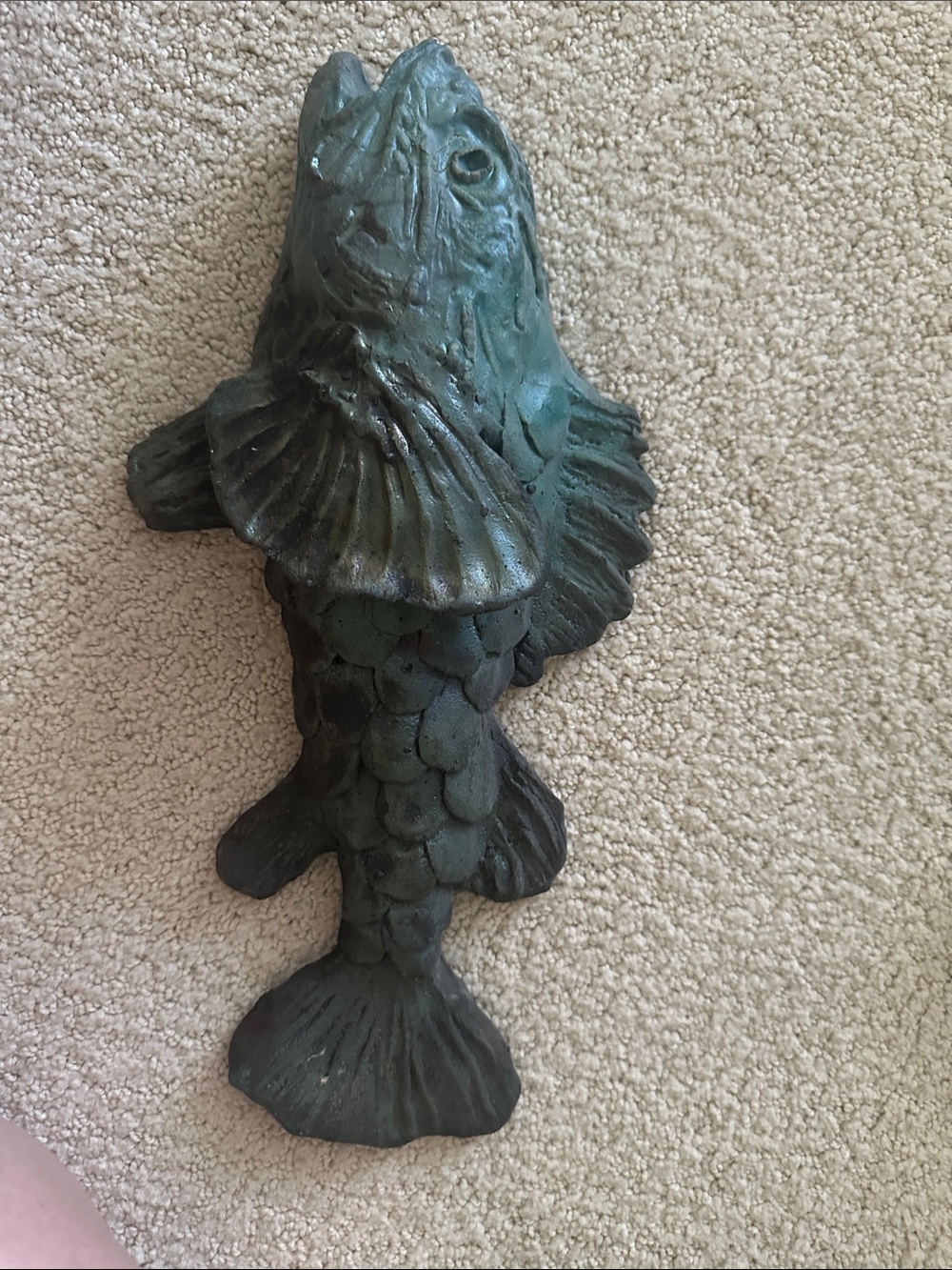 Raku Green Decorative Fish Decor  vintage